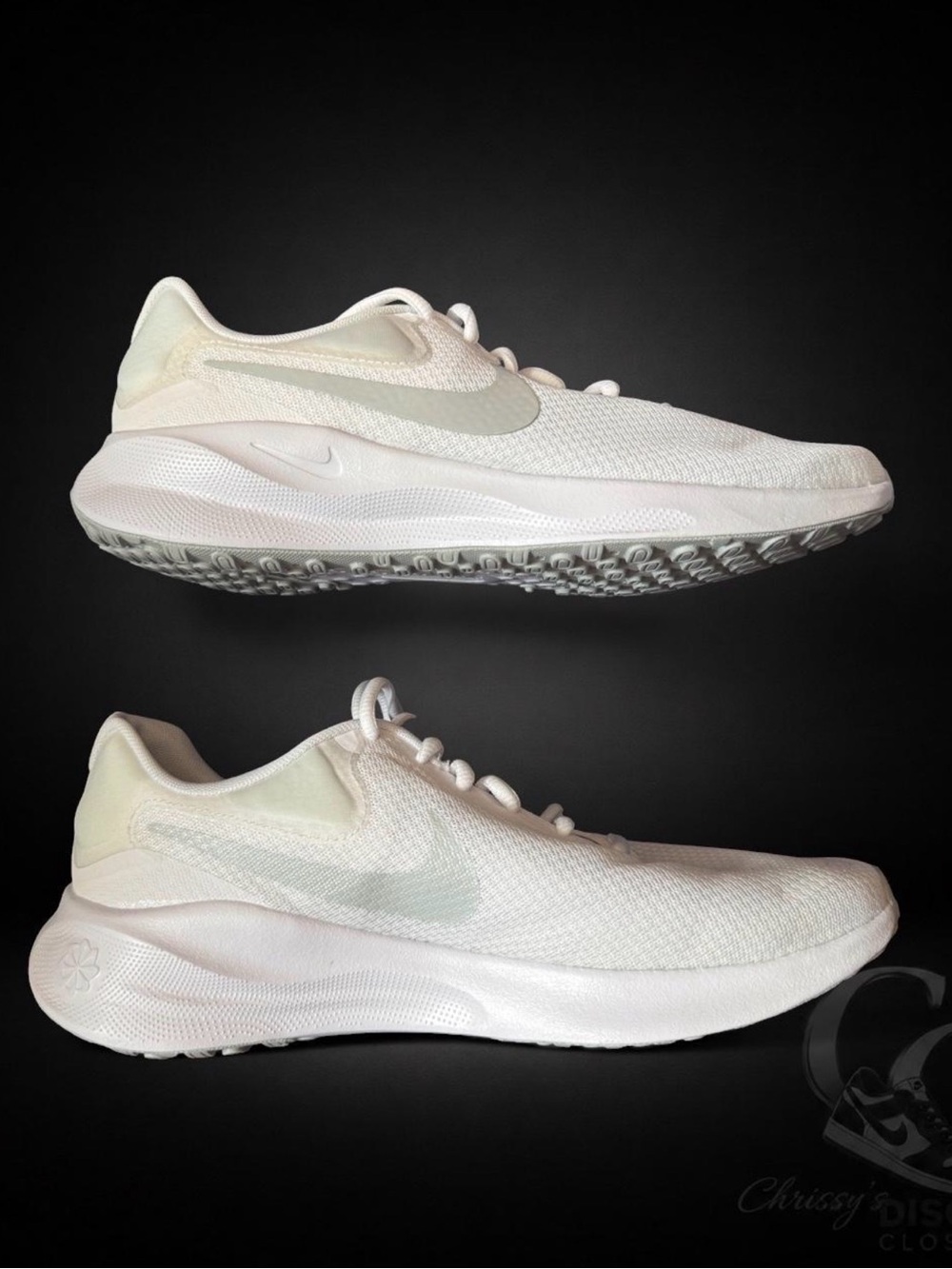 Nike Revolution 7 Running Shoes White Athletic Mens 9 Womens 10.5 FB2208-100